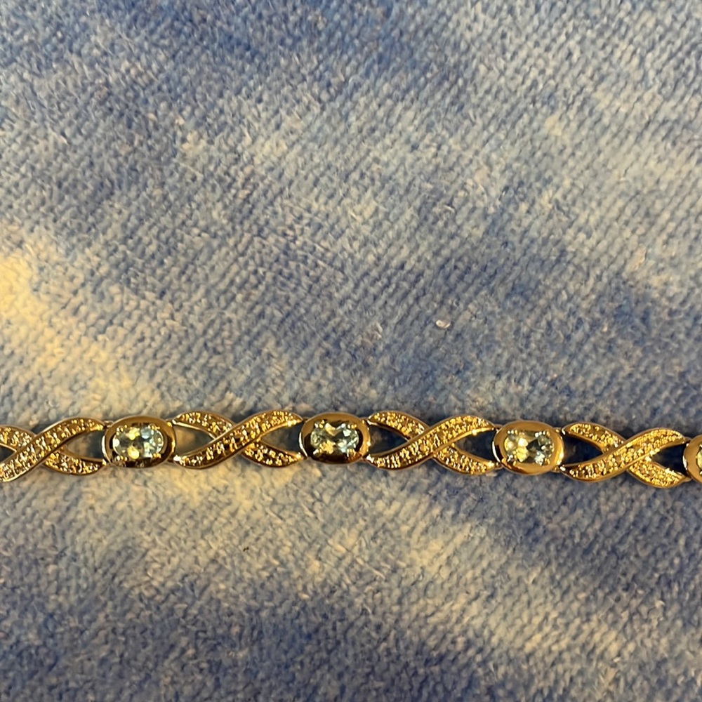 NWT aquamarine silver 8 inch bracelet - Picture 4 of 4